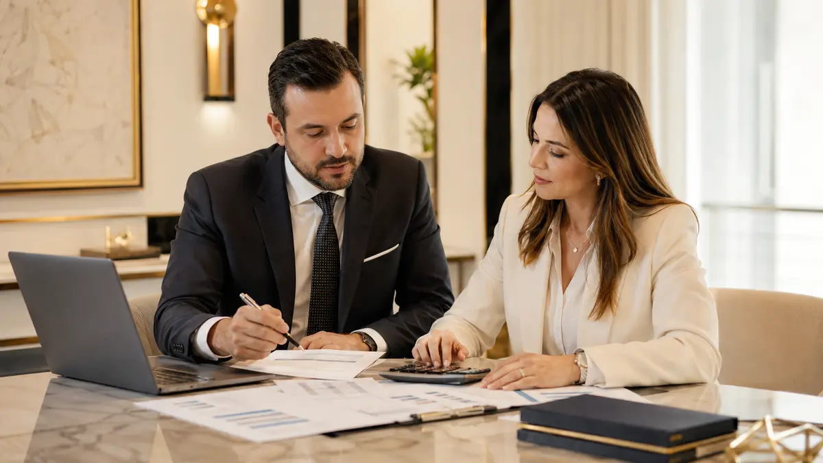 Profissional analisando documentos técnicos de um processo