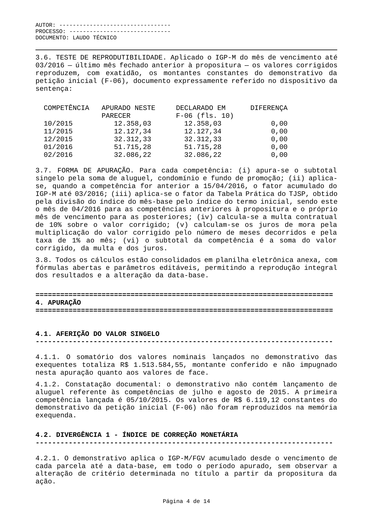 Parecer técnico-contábil de exemplo — página 4 de 14